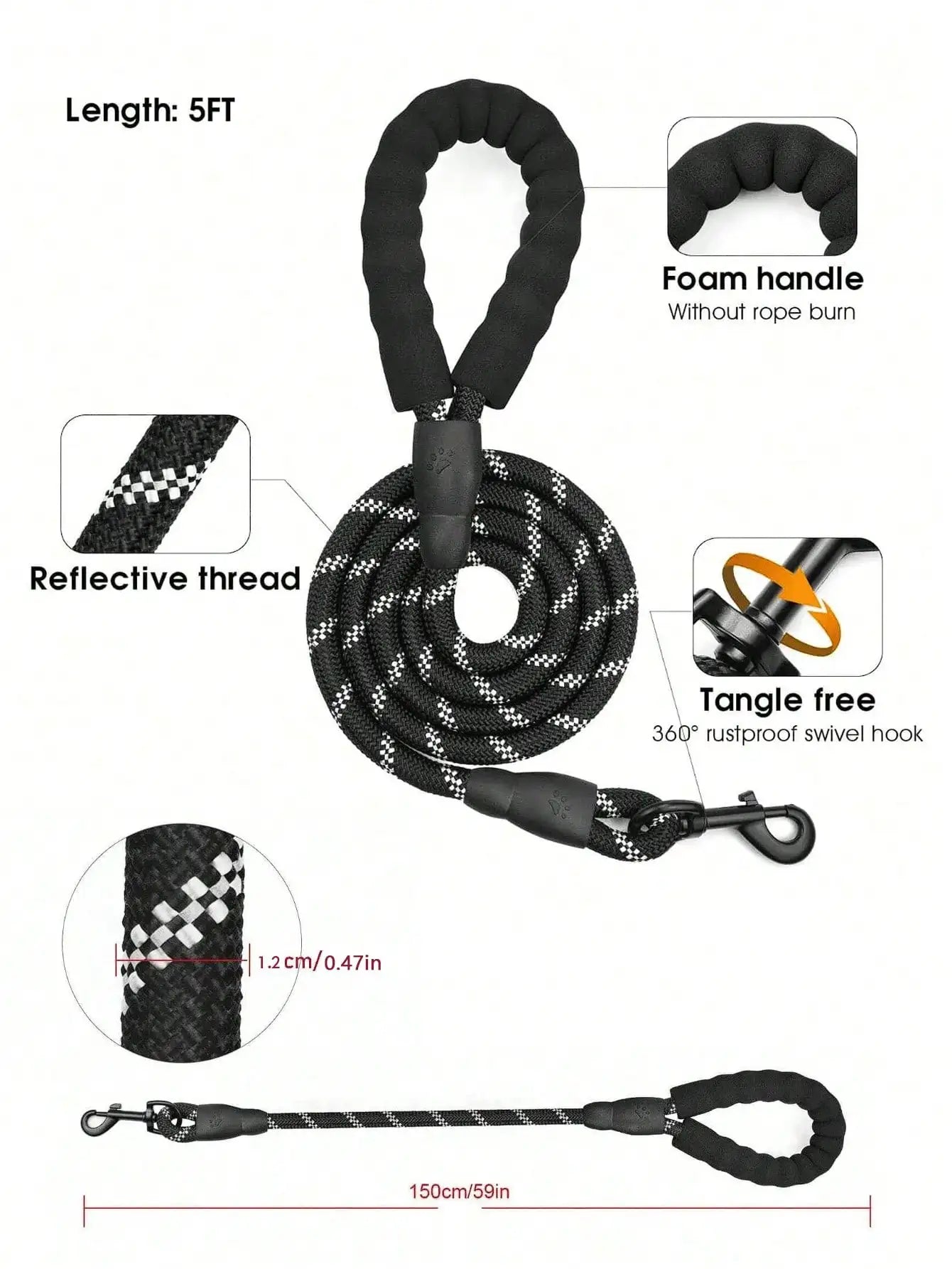 Anti-Pull Dog Harness With Dual Leash Clips, Adjustable Soft Padded Reflective Oxford Vest (No Choking), Easy-Control Handle – Fits All Dog Sizes. Please Check Sizing Before Ordering! (Harness Only, Leash Sold Separately!!)