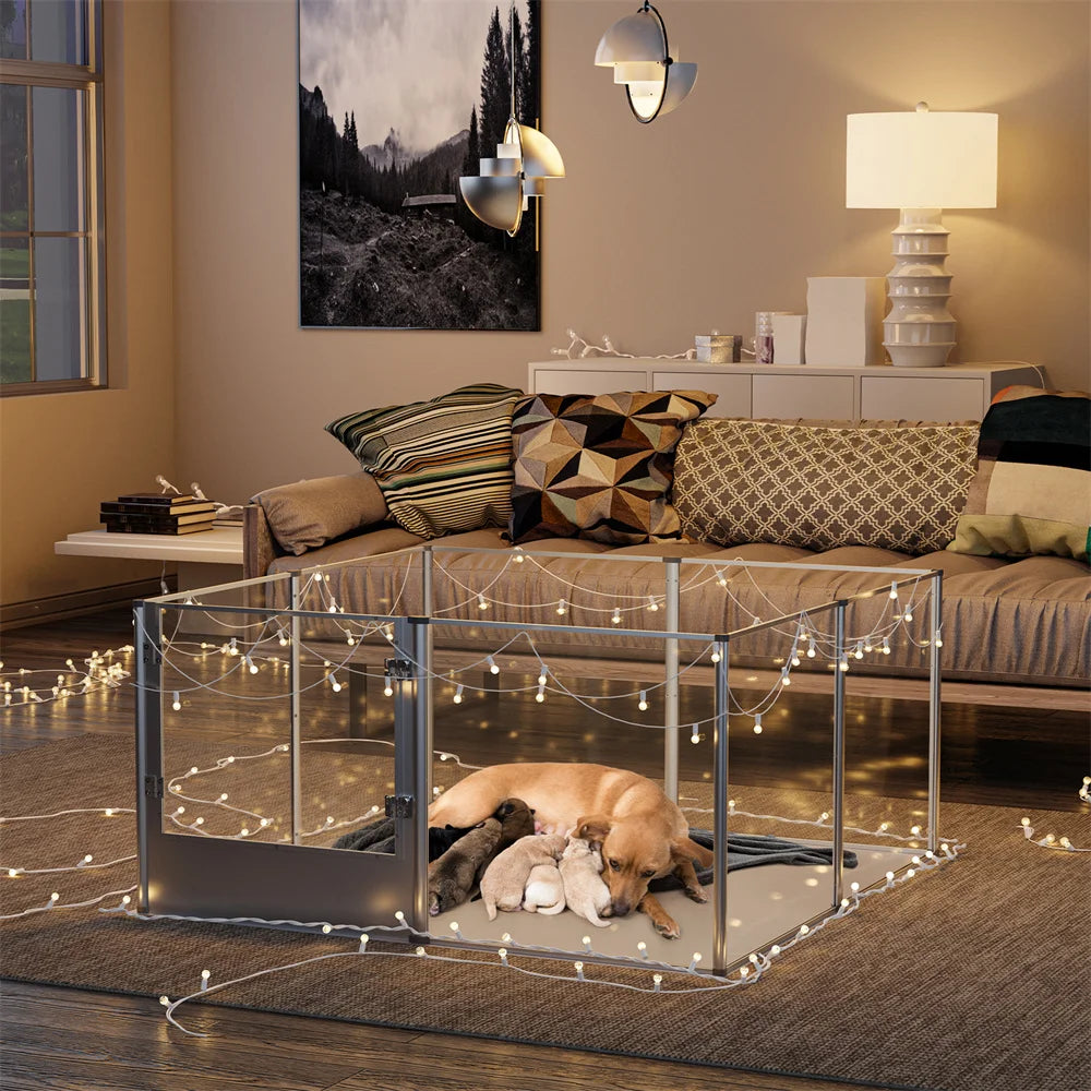 BORWARTH Acrylic Dog Playpen Enclosure