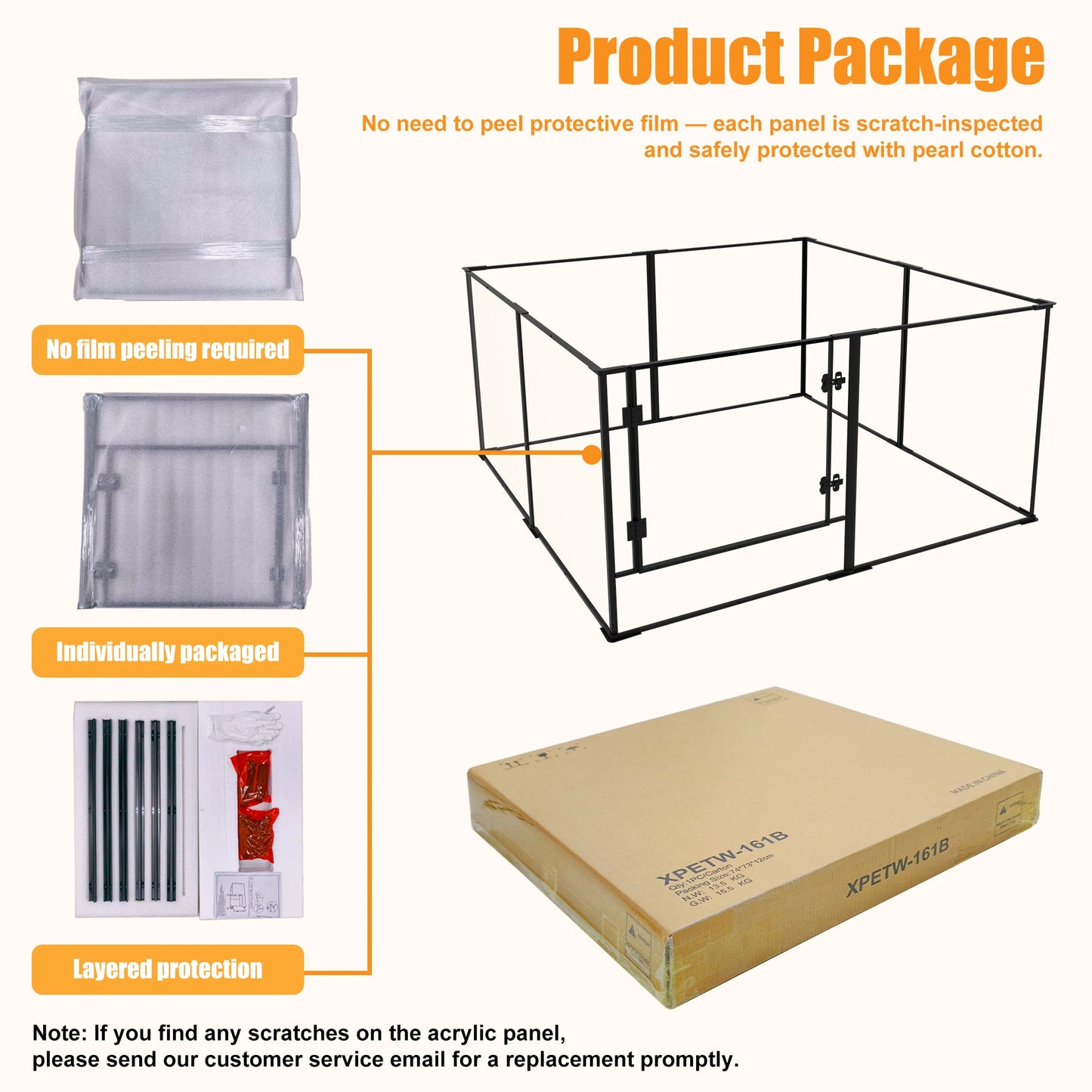 Bingopaw Heavy Duty Aluminum And Acrylic Pet Playpen
