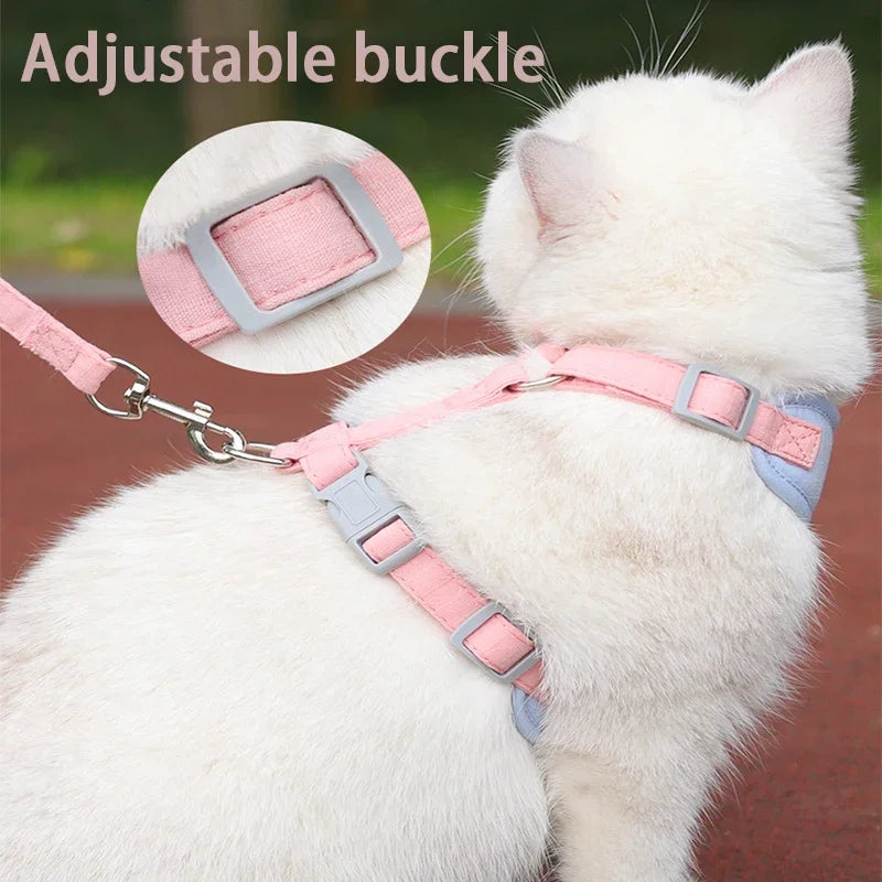 Puppy Harness and Leash Set, Breathable Pet Harness for Small and Medium-Sized Dogs and Cats, French Bulldog