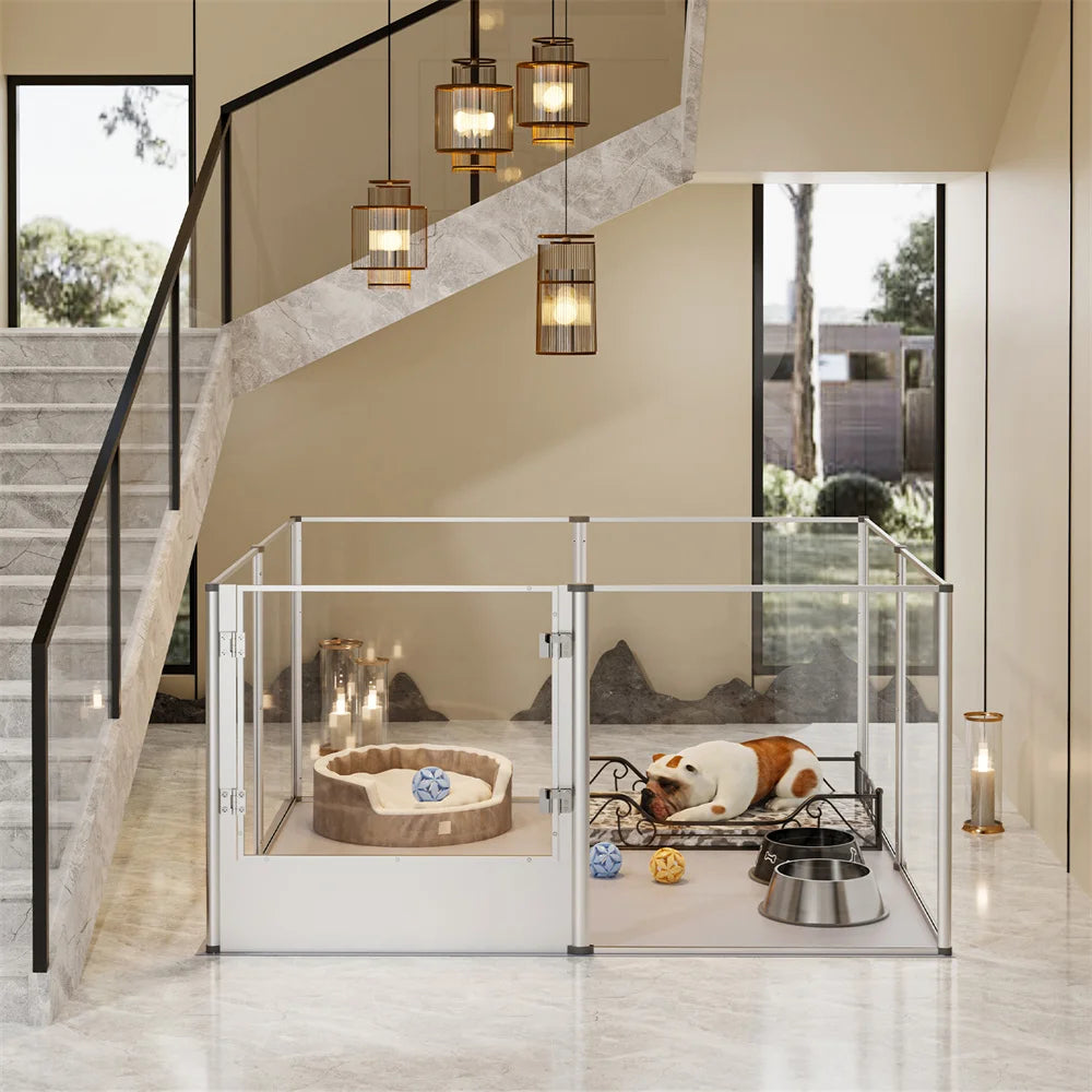 BORWARTH Acrylic Dog Playpen Enclosure