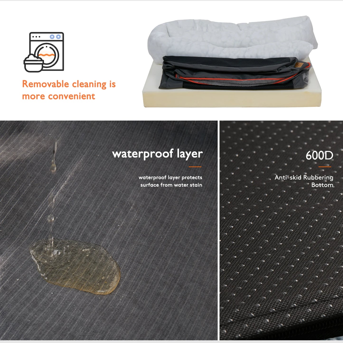 BINGOPAWCN Dog Bed Anti Allergy Warm Fleece Washable Waterproof