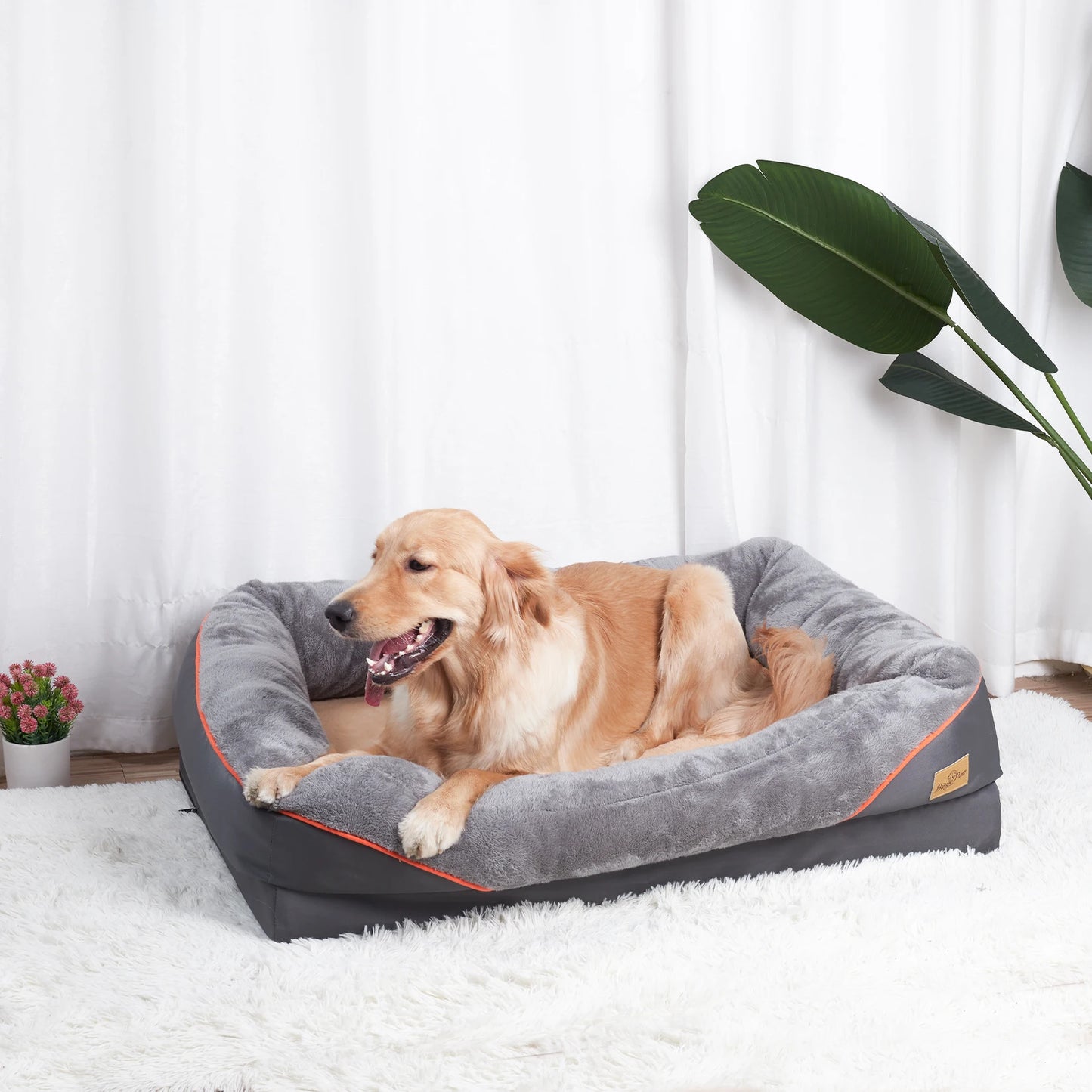 BINGOPAWCN Dog Bed Anti Allergy Warm Fleece Washable Waterproof