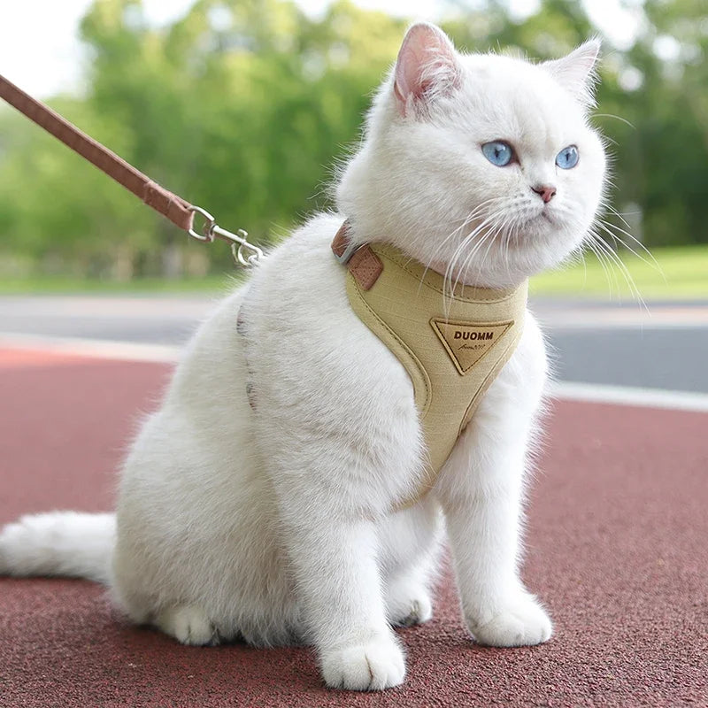 Puppy Harness and Leash Set, Breathable Pet Harness for Small and Medium-Sized Dogs and Cats, French Bulldog