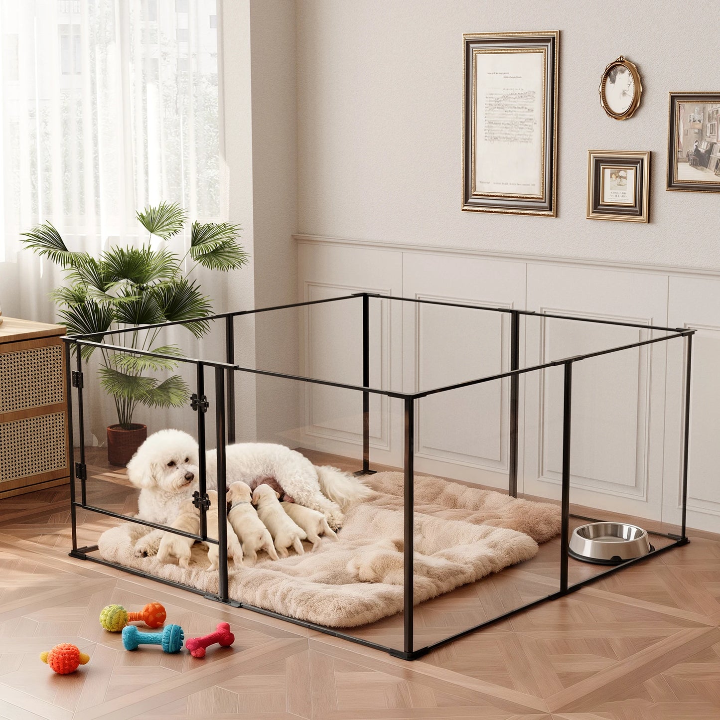 Bingopaw Heavy Duty Aluminum And Acrylic Pet Playpen