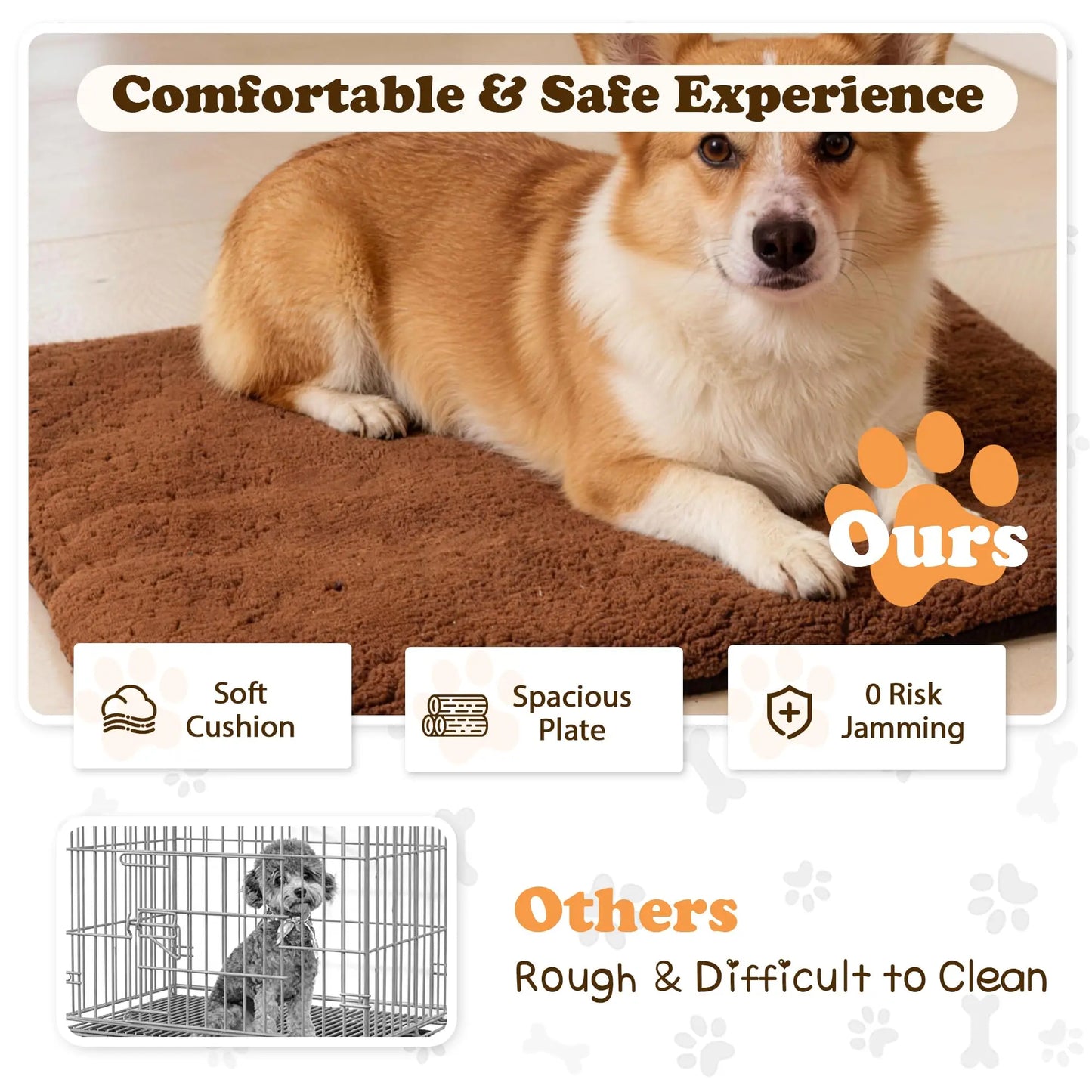 Wooden Dog Crate Furniture With Thick Cushion And Double Door Side Table