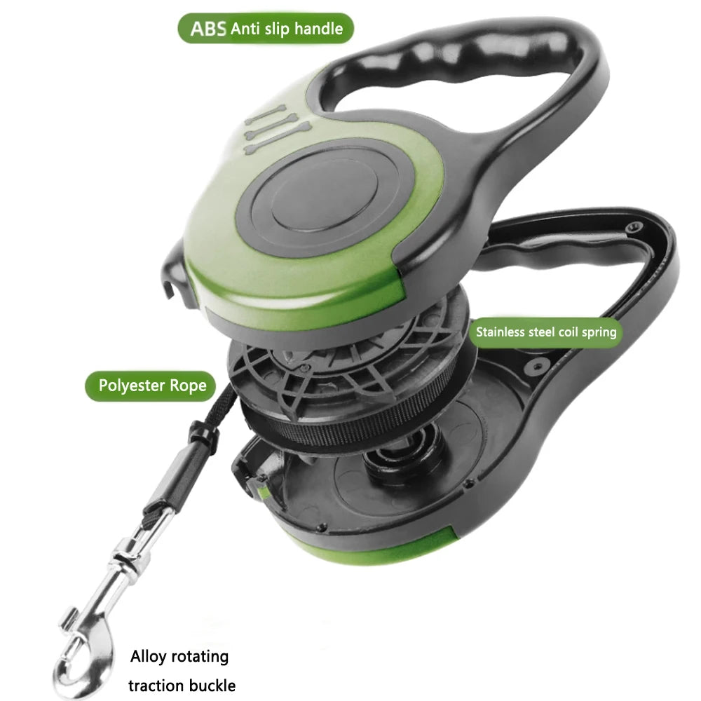 Retractable Nylon Dog Leash With ABS Case