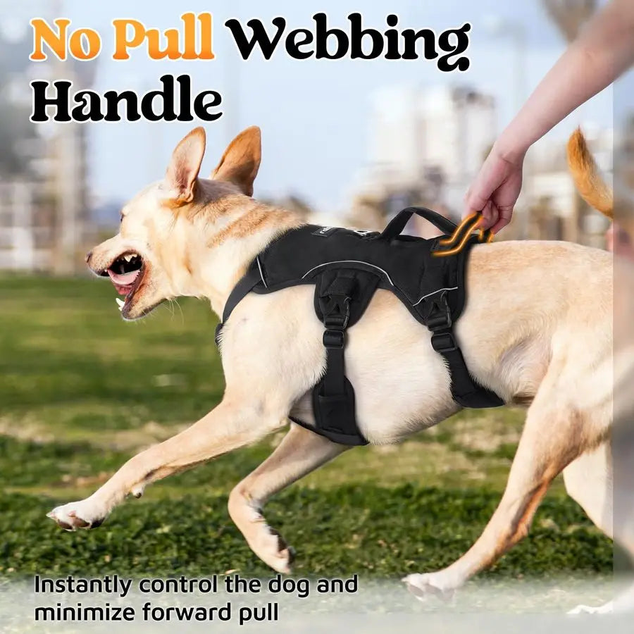 Escape Proof Dog Harness, Soft Padded Full Body Pet Harness, Reflective Adjustable No Pull Vest with Lift Handle and Leash Clip