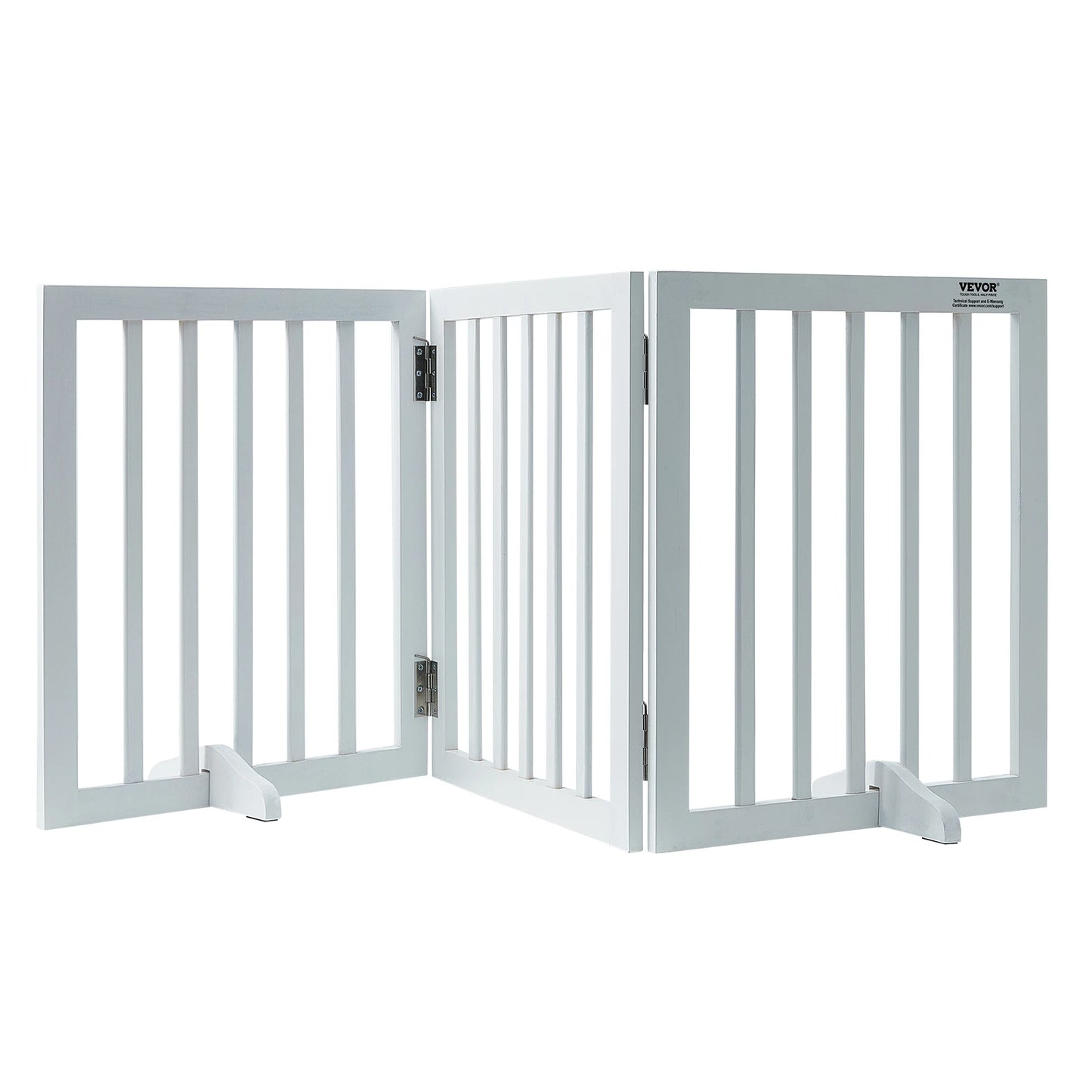 SucceBuy Free Standing Dog Gate Three Panels Foldable Narrow Passageways