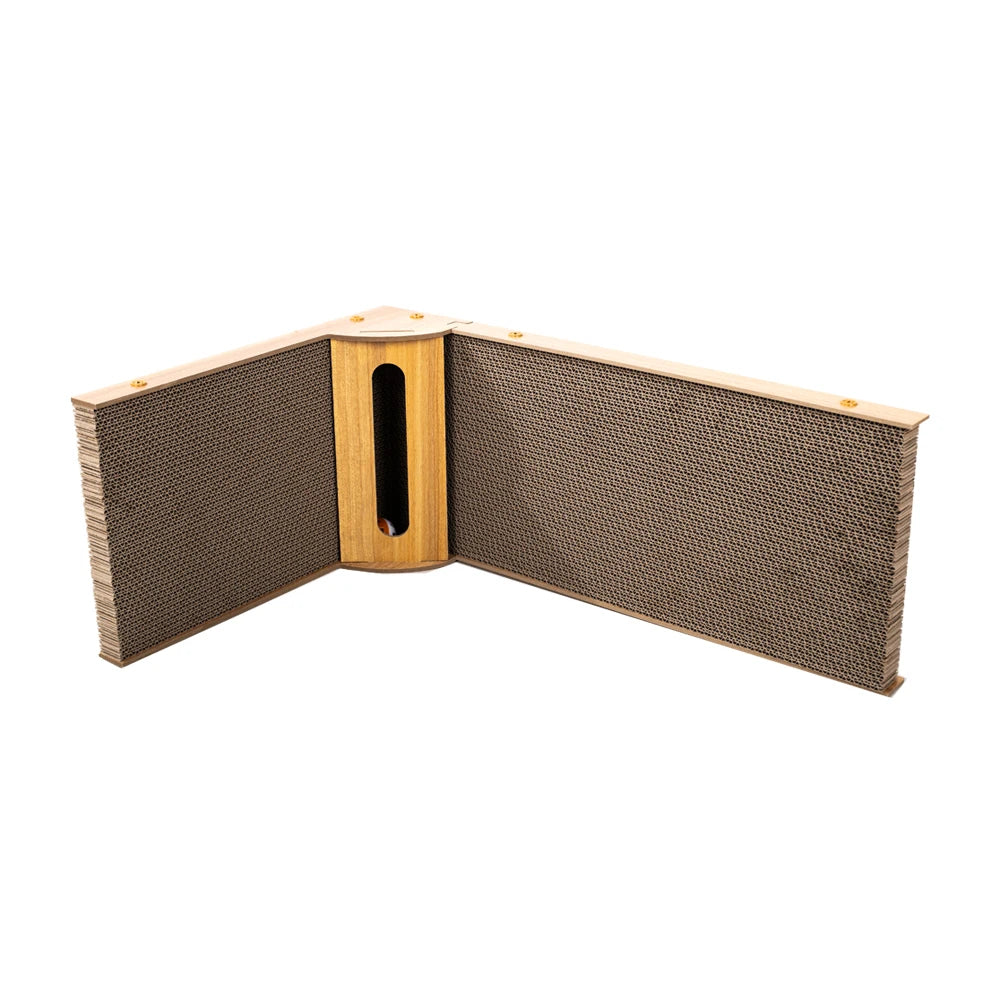 Cat Scratcher, 23.6 Inch L Shape Cat Scratch Pad Wall Mounted, Cat Scratching Cardboard with Ball Toy for Indoor Cats