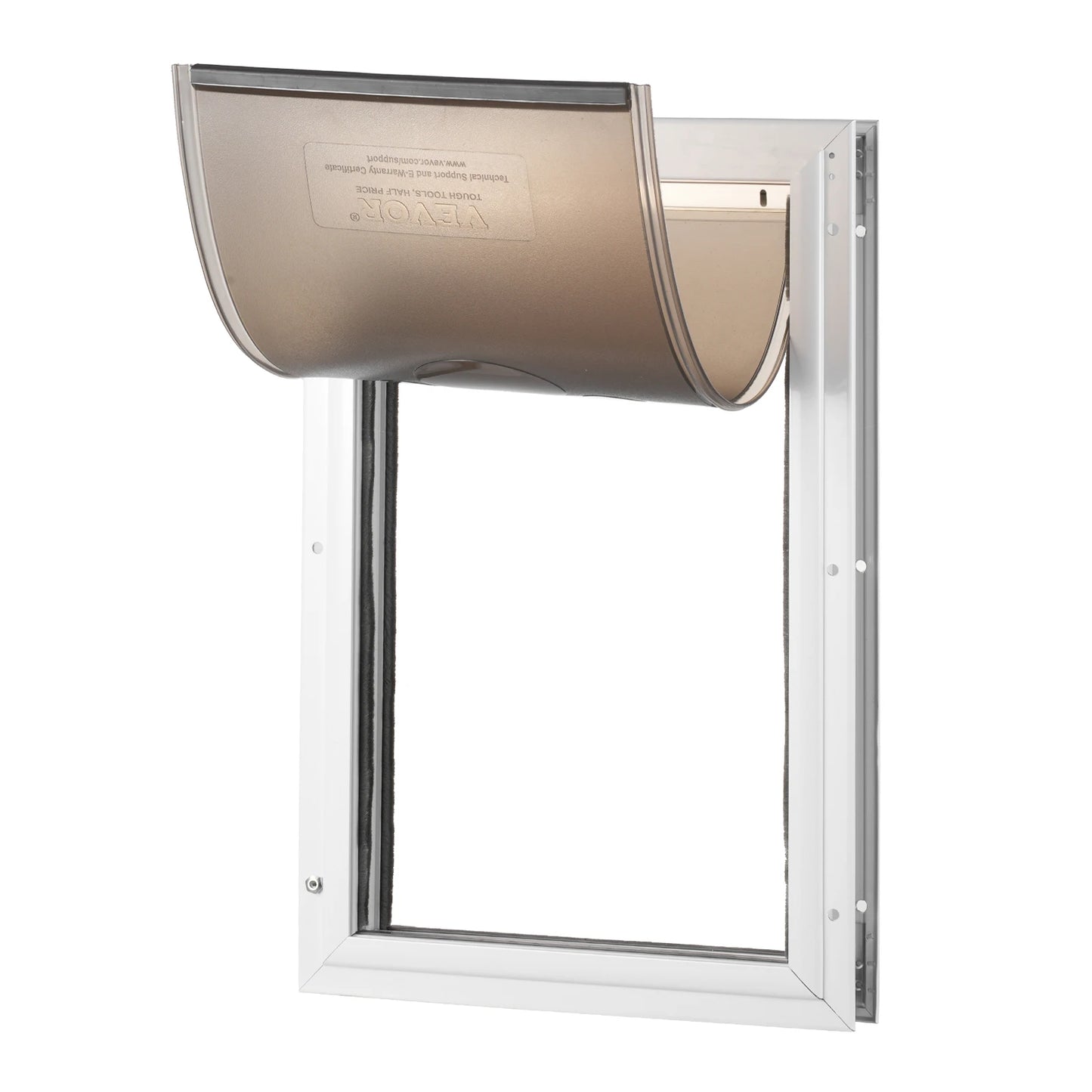 SucceBuy Pet Door Aluminum Frame With Lock And Flap Weatherproof