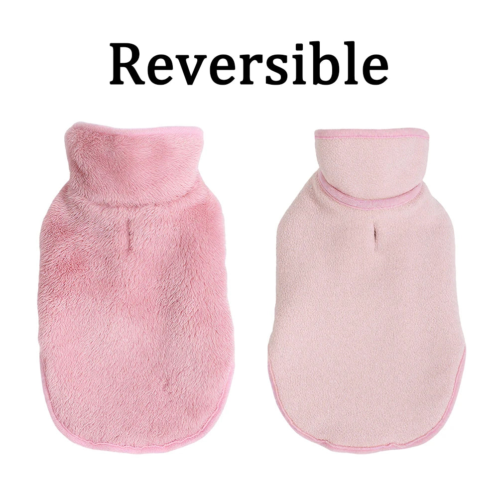 Adjustable Reversible Kitten Coat Jacket Soft Fleece For Small Cats Winter Warm