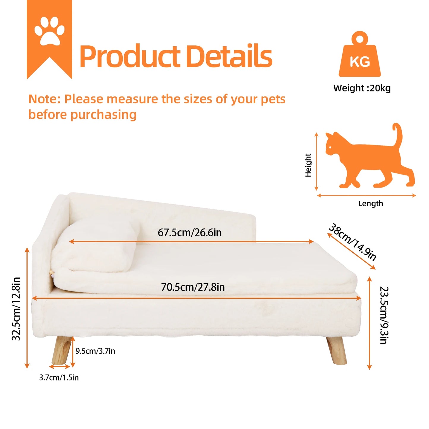 BINGOPAW Nordic Elevated Pet Bed With Waterproof Cozy Pad