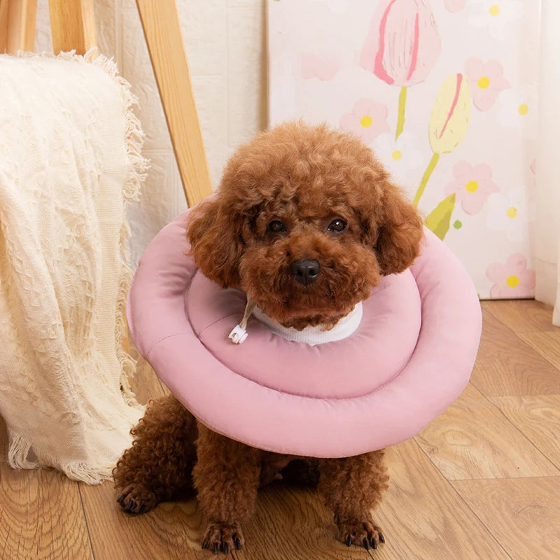 Elizabethan Collar for Dogs Adjustable Neck Drawstring Waterprof Protective Donut Collar Prevent Biting & Scratching