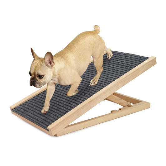 TWISTER.CK Dog Ramp Ladder Natural Pine Folding Anti Skid Lightweight