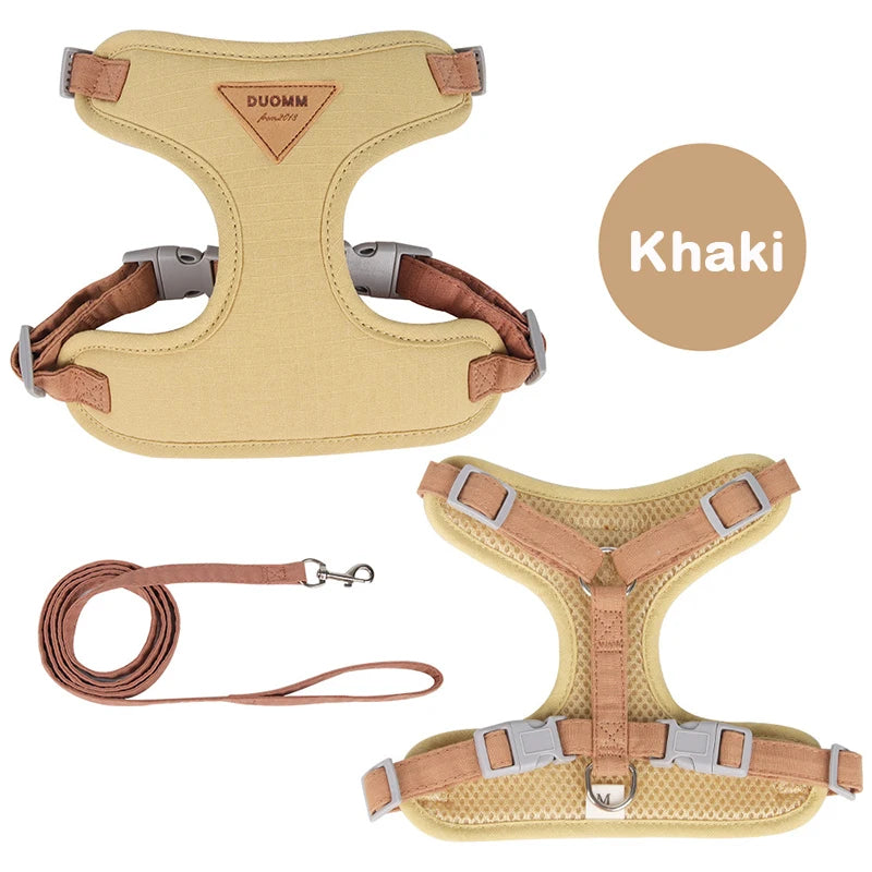 Puppy Harness and Leash Set, Breathable Pet Harness for Small and Medium-Sized Dogs and Cats, French Bulldog