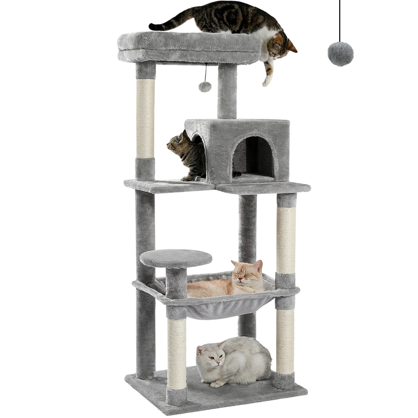 PAWZ Road 5-Level Cat Tree for Indoor Cats With Perch