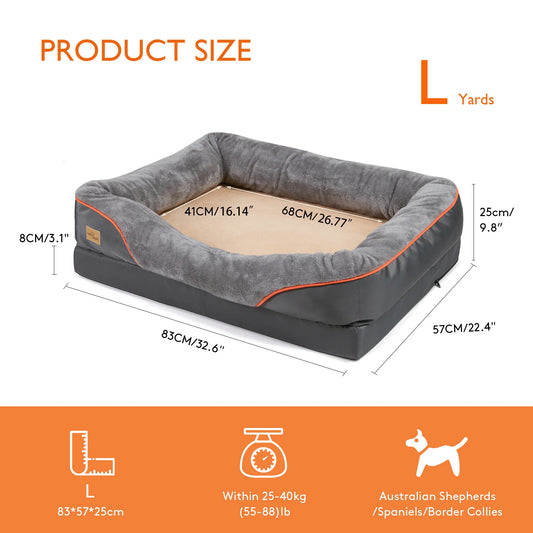 BINGOPAWCN Dog Bed Anti Allergy Warm Fleece Washable Waterproof